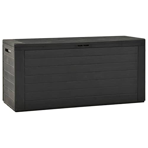 Tidyard Abschließbar Gartenbox Anthrazit 116x44x55 cm Auflagenbox Gartentruhe Kissenbox Truhe Aufbewahrungsbox Gartenmöbel Garten Box Kissentruhe Auflagenkiste Polypropylen