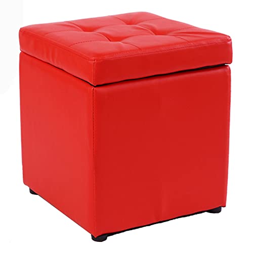 WaTsKY Hocker mit Stauraum, Aufbewahrungsbox aus PU-Leder, multifunktional, Heimsitz, Truhe, Sofa, Hocker, Fußhocker, geeignet für Wohnzimmer, Schlafzimmer, Flur, 31 x 31 x 35 cm (12 x 12 x 14 Zoll