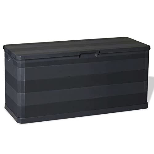 Gecheer Auflagenbox Aufbewahrungsbox Truhe Gartenbox Abmessungen:117 x 45 x 56 cm (L x B x H),Abschließbar (Schloss ist nicht inbegriffen),280 L,Geeignet für den Innen- und Außenbereich,Schwarz