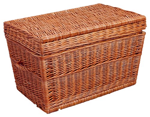 Truhe aus Rattan, rechteckig, braun, T 35 cm x B 52 cm x H 32 cm T 41cm x B 64cm x H 40cm braun