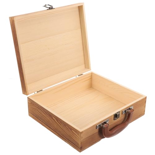 Zerodeko Kasten Truhe Aus Holz Abschließbare Truhe Make-up-organizer Aus Holz Aufbewahrungsbox Für Schmuck Aus Holz Desktop-ablagebox Schmuck-organizer A4 Hölzern Aktenbox